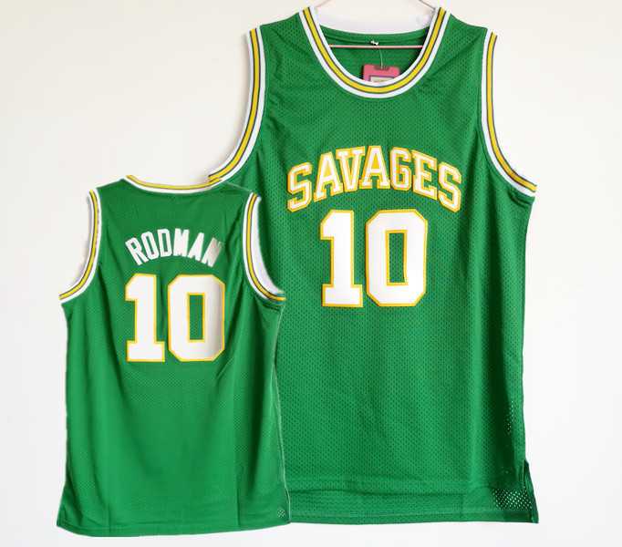 Oklahoma Savages #10 Dennis Rodman Green College Basketball Mesh Jersey,We sell and wholesale Oklahoma Savages #10 Dennis Rodman Green College Basketball Mesh Jersey on line form chian!
